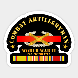 Combat Artilleryman Badge - World War II Vet w PAC SVC Sticker